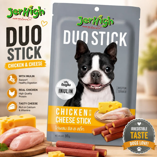 JERHIGH DUO Snack Anjing Stick Chicken and Cheese Stick 50gr no type Tidak ada merek 