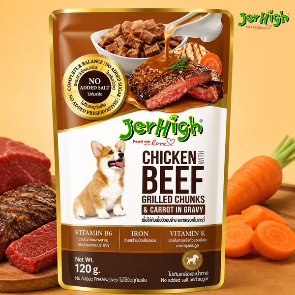 JERHIGH Makanan Anjing Pouch Beef Grilled 120gr no type Jerhigh 