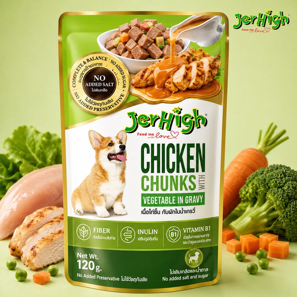 JERHIGH Makanan Anjing Pouch Chicken and Vegetables 120gr no type Jerhigh 