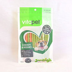 JERHIGH Snack Anjing Chicken Stick with Veggies 100gram no type Tidak ada merek 