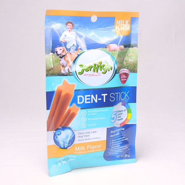 JERHIGH Snack Anjing Dental Den-T Stick Milk 60g no type Tidak ada merek 