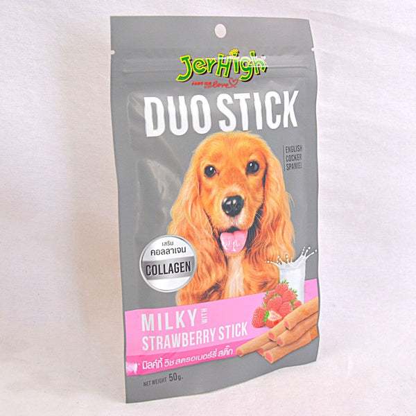 JERHIGH Snack Anjing DUO Stick Milk and Strawberry 50gr no type Tidak ada merek 