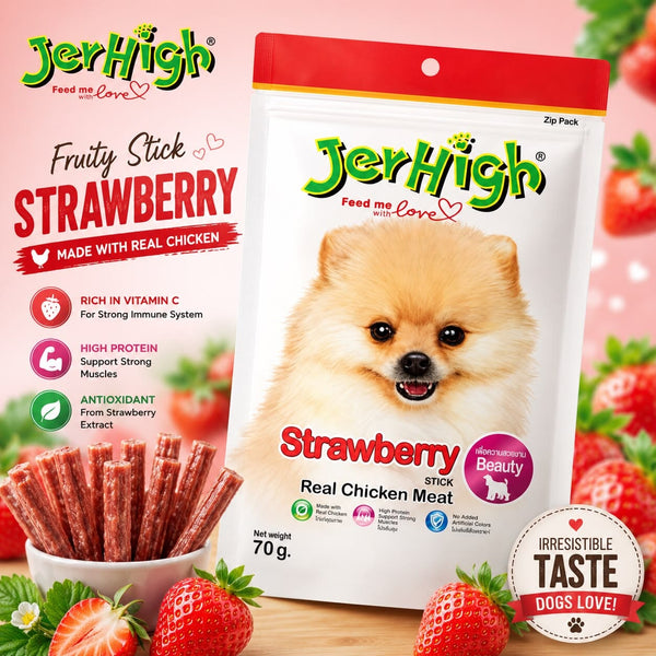 JERHIGH Snack Anjing FRUITY Stick STRAWBERRY 70gr no type Tidak ada merek 