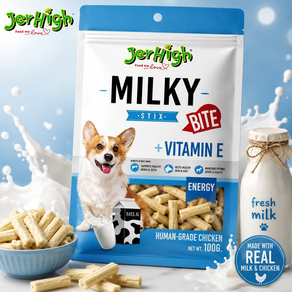 JERHIGH Snack Anjing Milk Bites 100gr no type Tidak ada merek 
