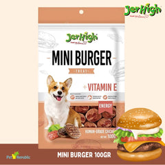 JERHIGH Snack Anjing Mini Burger BBQ 100gr Dog Snack Jerhigh 