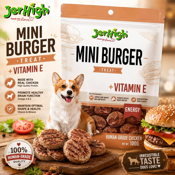 JERHIGH Snack Anjing Mini Burger BBQ 100gr Dog Snack Tidak ada merek 