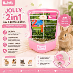 JOLLY JP138 Tempat Makan 2in1 Hay Rack and Feeding Bowl Pink no type Tidak ada merek 