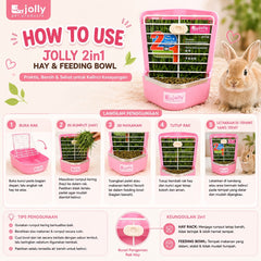 JOLLY JP138 Tempat Makan 2in1 Hay Rack and Feeding Bowl Pink no type Tidak ada merek 