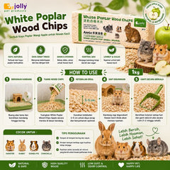 JOLLY JP77 Serbuk Kayu White Poplar Wood Chips Apple 1kg no type Tidak ada merek 
