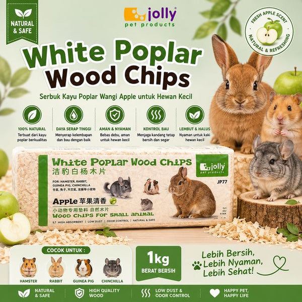 JOLLY JP77 Serbuk Kayu White Poplar Wood Chips Apple 1kg no type Tidak ada merek 