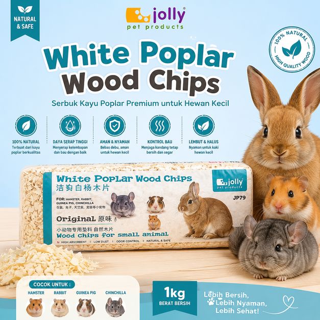 JOLLY JP79 Serbuk Kayu White Poplar Wood Chips Original 1kg no type Tidak ada merek 