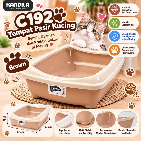 KANDILA C192 Tempat Pasir Kucing Brown Cat Sanitation Pet Republic Indonesia 