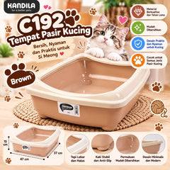 KANDILA C192 Tempat Pasir Kucing Brown Cat Sanitation Pet Republic Indonesia 