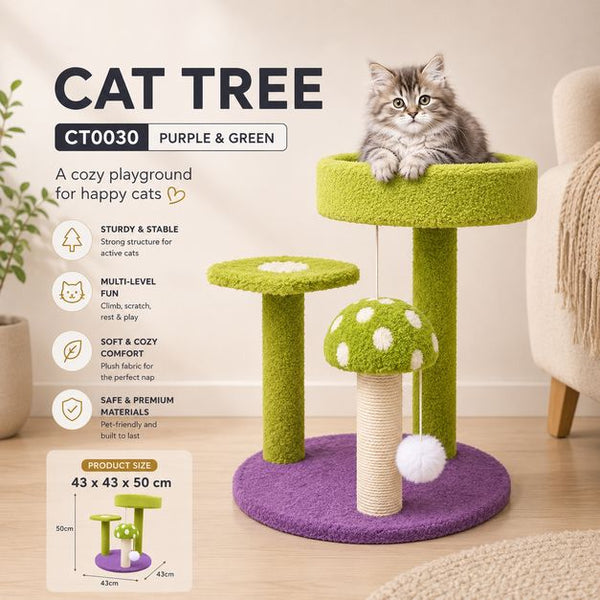 KANDILA CAT TREE Rumah Kucing Pet CT 0030 Purple And Green 43 x 43 x 50cm no type Tidak ada merek 