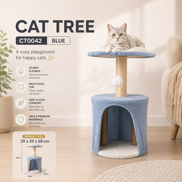 KANDILA CAT TREE Rumah Kucing Pet CT 0042 Blue 29x29x58cm no type Tidak ada merek 