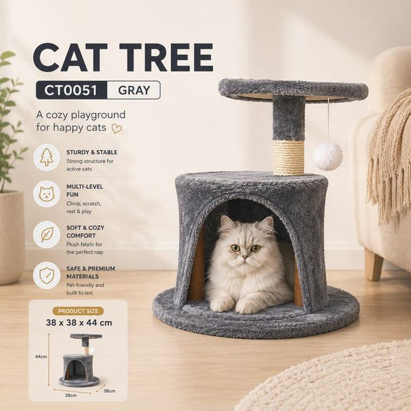 KANDILA CAT TREE Rumah Kucing Pet CT 0051 Gray 38 x 38 x 44cm no type Tidak ada merek 