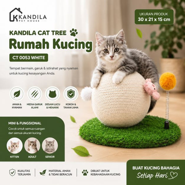 KANDILA CAT TREE Rumah Kucing Pet CT 0053 White 30 x 21 x 15cm no type Tidak ada merek 