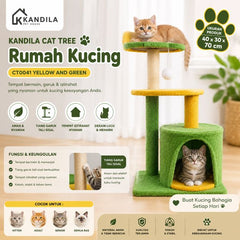 KANDILA CAT TREE Rumah Kucing Pet CT0041 Yellow And Green 41x41x75cm no type Tidak ada merek 