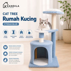 KANDILA CAT TREE Rumah Kucing Pet CT0044 Blue 40 x 40 x 75cm no type Tidak ada merek 