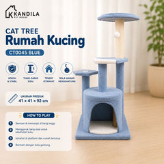 KANDILA CAT TREE Rumah Kucing Pet CT0045 Blue 41 x 41 x 92cm no type Tidak ada merek 