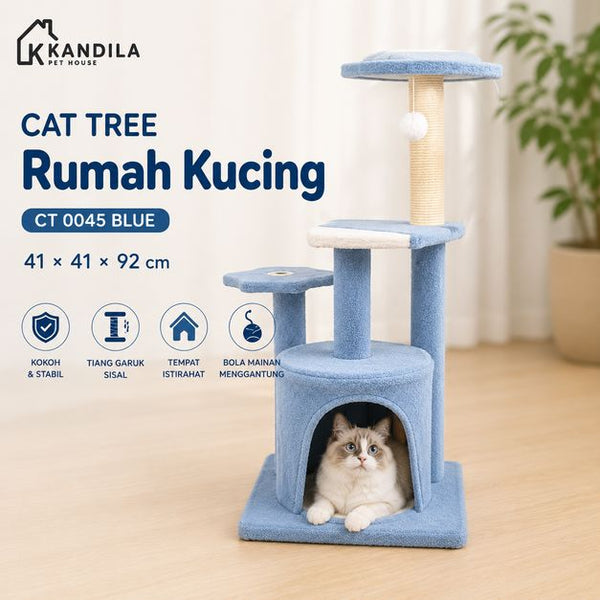 KANDILA CAT TREE Rumah Kucing Pet CT0045 Blue 41 x 41 x 92cm no type Tidak ada merek 