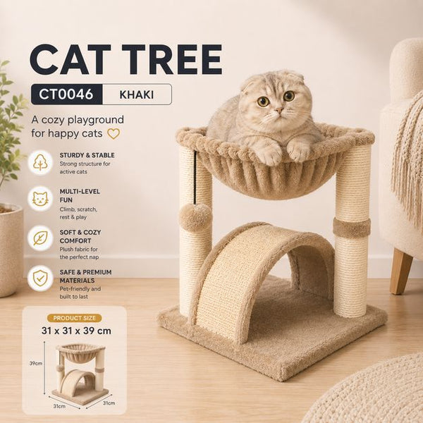 KANDILA CAT TREE Rumah Kucing Pet CT0046 Khaki 31 x 31 x 39cm no type Tidak ada merek 