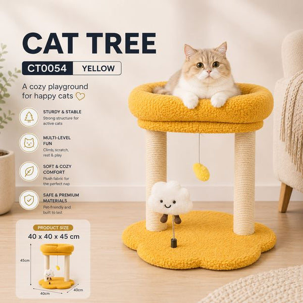 KANDILA CAT TREE Rumah Kucing Pet CT0054 Yellow 40 x 40 x 45cm no type Tidak ada merek 