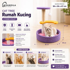 KANDILA CAT TREE Rumah Kucing Pet CT0068 Violet 36 x 36 x 47cm no type Tidak ada merek 