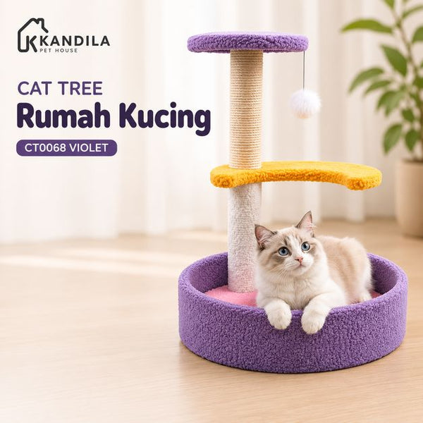 KANDILA CAT TREE Rumah Kucing Pet CT0068 Violet 36 x 36 x 47cm no type Tidak ada merek 