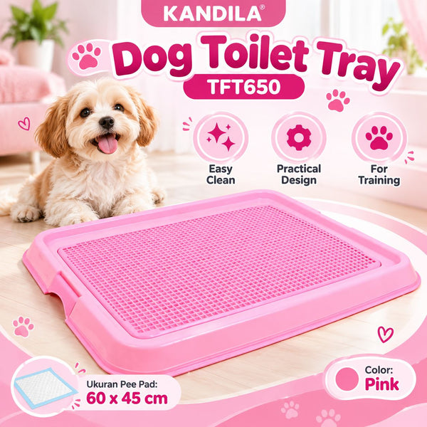 KANDILA Dog Toilet Tray TFT650 Pink 60x45cm Dog Sanitation Pet Republic Indonesia 