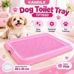 KANDILA Dog Toilet Tray TFT650 Pink 60x45cm Dog Sanitation Pet Republic Indonesia 