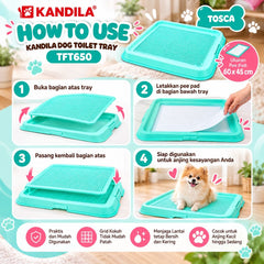 KANDILA Dog Toilet Tray TFT650 Tosca 60x45cm Dog Sanitation NoBrand 