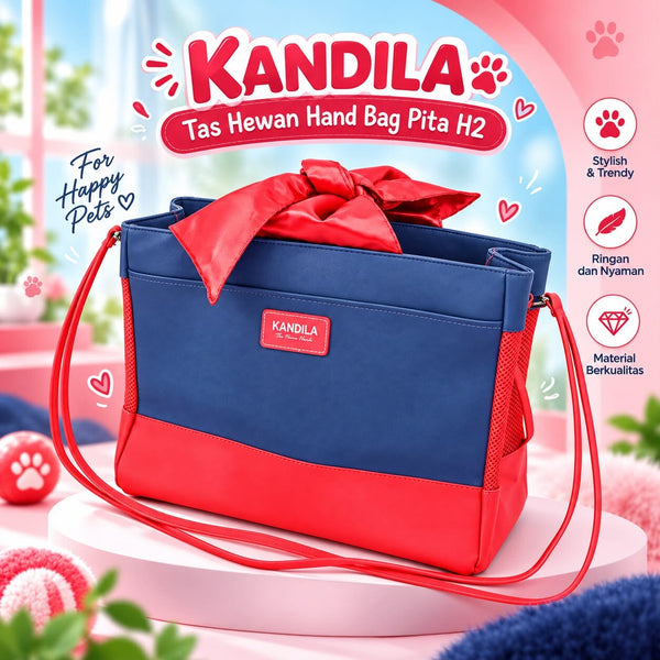KANDILA Tas Hewan Hand Bag Pita H2 Dark Blue Pet Bag KANDILA 
