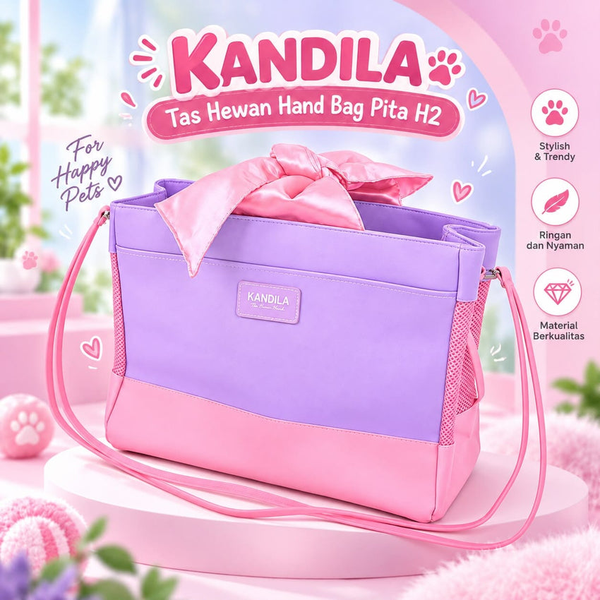 KANDILA Tas Hewan Hand Bag Pita H2 Purple Pet Bag KANDILA 