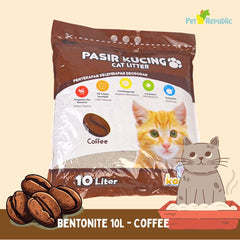 KAWAN BENTONITE Pasir Kucing Cat Litter Coffee 7,3kg Cat Sanitation Tidak ada merek 