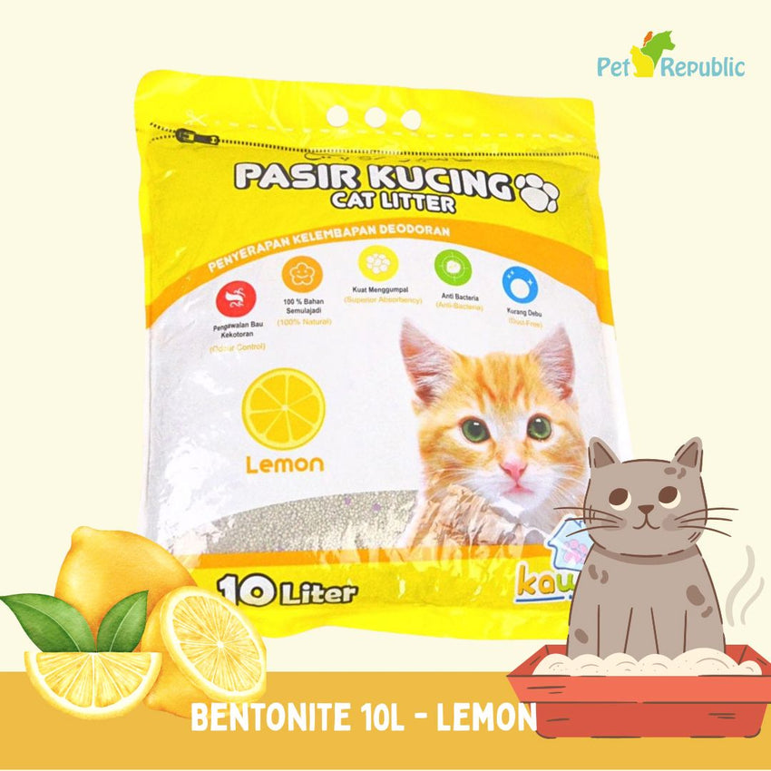 KAWAN BENTONITE Pasir Kucing Cat Litter Lemon 7,3kg Cat Sanitation Tidak ada merek 