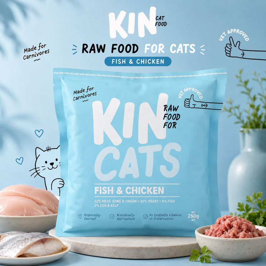 KIN Cats Makanan Kucing Cat food RAW Fish and Chicken 250gr no type Tidak ada merek 