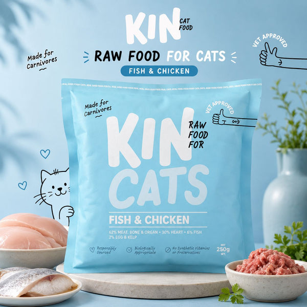 KIN Cats Makanan Kucing Cat food RAW Fish and Chicken 250gr no type Tidak ada merek 