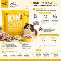 KIN Cats Makanan Kucing Cat food RAW Rabbit and Quail 250gr no type Tidak ada merek 