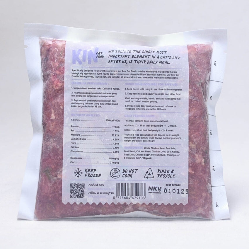 KIN Cats Makanan Kucing Raw Goat and Chicken 250GR no type Tidak ada merek 