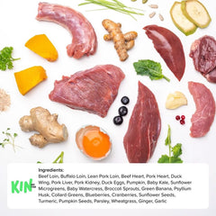 KIN Dogfood Makanan Anjing RAW Buffalo, Duck and Baby Greens 500gr Dog Food Frozen Tidak ada merek 