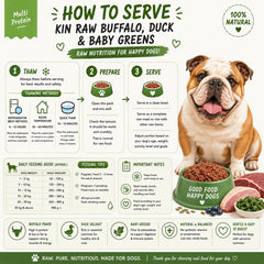 KIN Dogfood Makanan Anjing RAW Buffalo, Duck and Baby Greens 500gr Dog Food Frozen Tidak ada merek 
