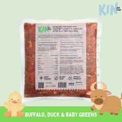 KIN Dogfood Makanan Anjing RAW Buffalo, Duck and Baby Greens 500gr Dog Food Frozen Tidak ada merek 