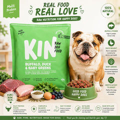 KIN Dogfood Makanan Anjing RAW Buffalo, Duck and Baby Greens 500gr Dog Food Frozen Tidak ada merek 