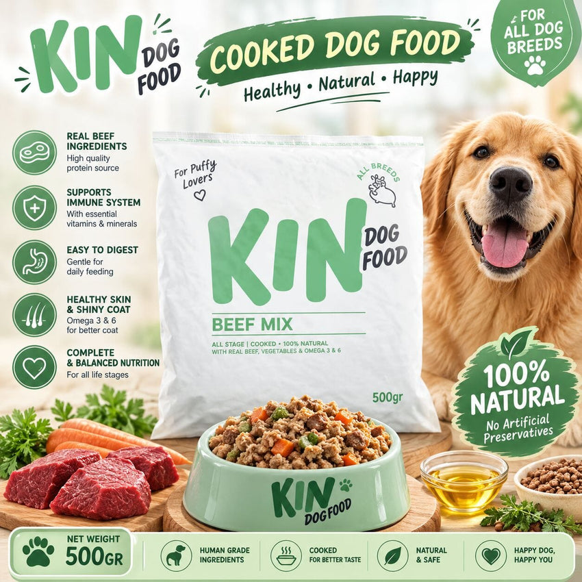 KINDOGFOOD Makanan Anjing Cooked MIXER Beef 500GR no type Tidak ada merek 