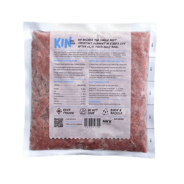 KINDOGFOOD Makanan Anjing RAW Basic Duck 500GR no type Tidak ada merek 