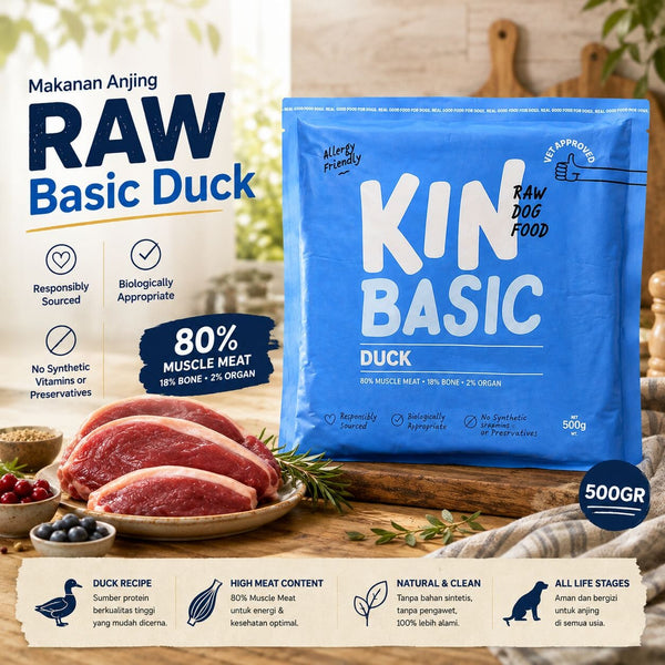 KINDOGFOOD Makanan Anjing RAW Basic Duck 500GR no type Tidak ada merek 