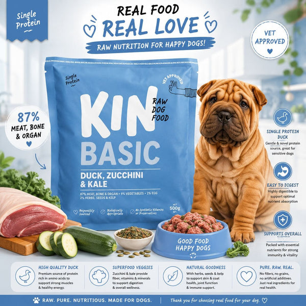 KINDOGFOOD Makanan Anjing RAW Basic Duck 500GR no type Tidak ada merek 