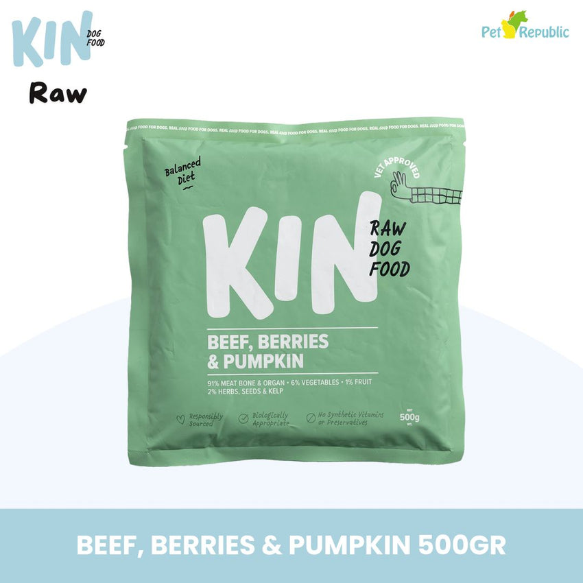 KINDOGFOOD Makanan Anjing RAW Beef Berries and Pumpkin 500gr no type Tidak ada merek 