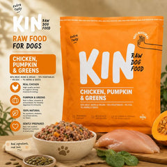 KINDOGFOOD Makanan Anjing RAW Chicken , Pumpkin and Greens 500GR no type Tidak ada merek 